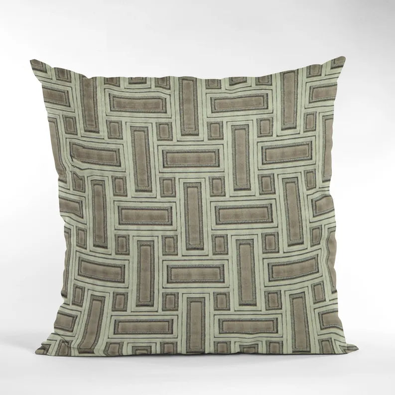 Plutus Truffle Stony Cut Velvet, Some Sparkle To It Luxury Throw Pillow Plutus Brands