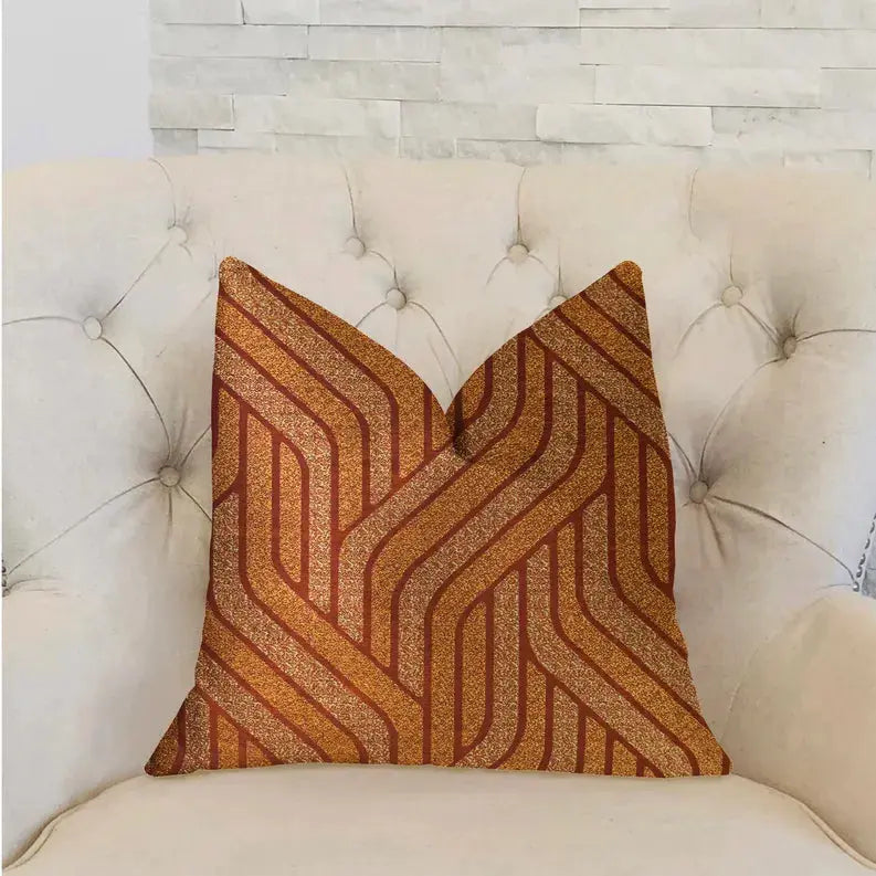 Plutus Twin Overpass Orange Luxury Throw Pillow Plutus Brands