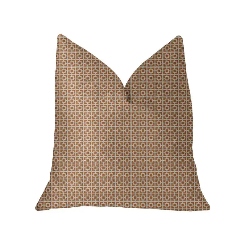 Plutus Uptown Orange and Ivory Luxury Throw Pillow Plutus Brands