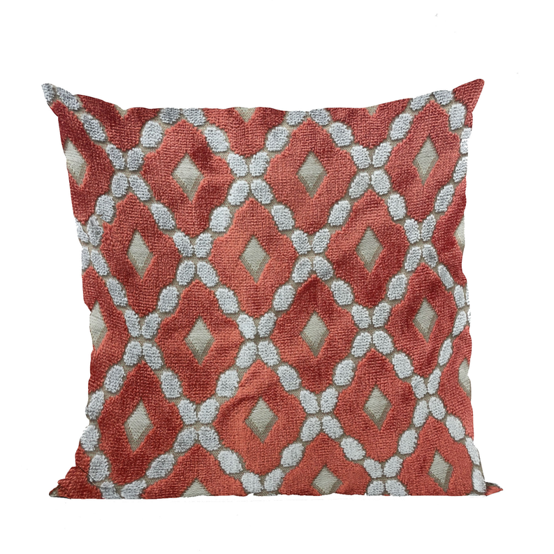 Plutus Velvet Majestic Red, Gray Handmade Luxury Pillow Plutus Brands