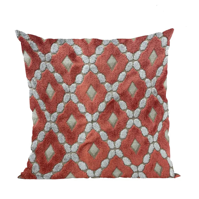 Plutus Velvet Majestic Red, Gray Handmade Luxury Pillow Plutus Brands