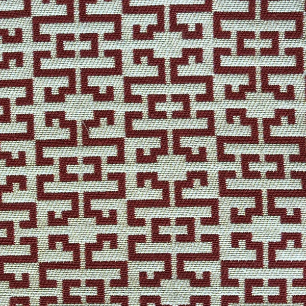 Plutus Viva Red Link Red and Beige Luxury Throw Pillow Plutus Brands