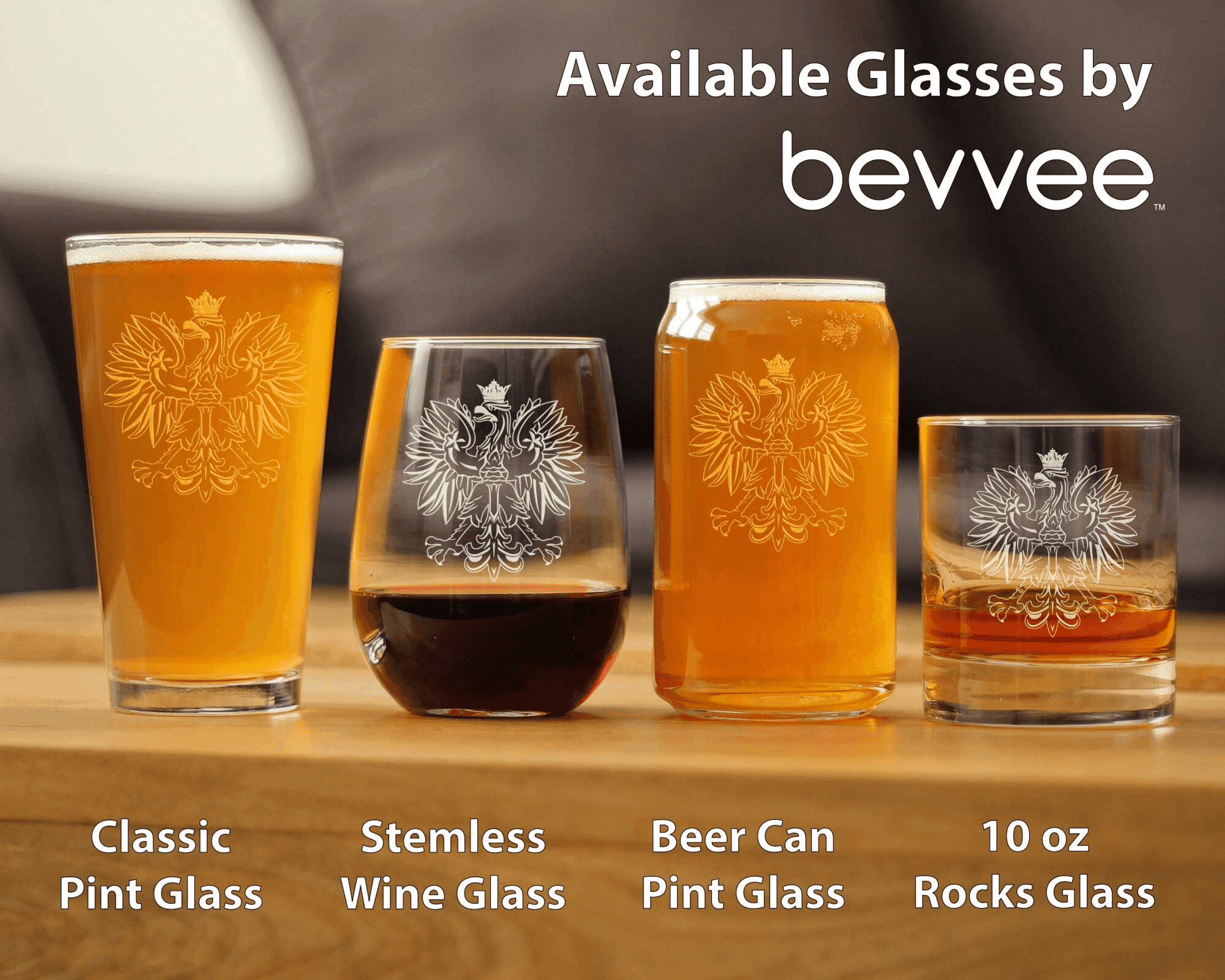 Polish Eagle Whiskey Rocks Glass - Poland Gifts and Decor Bevvee