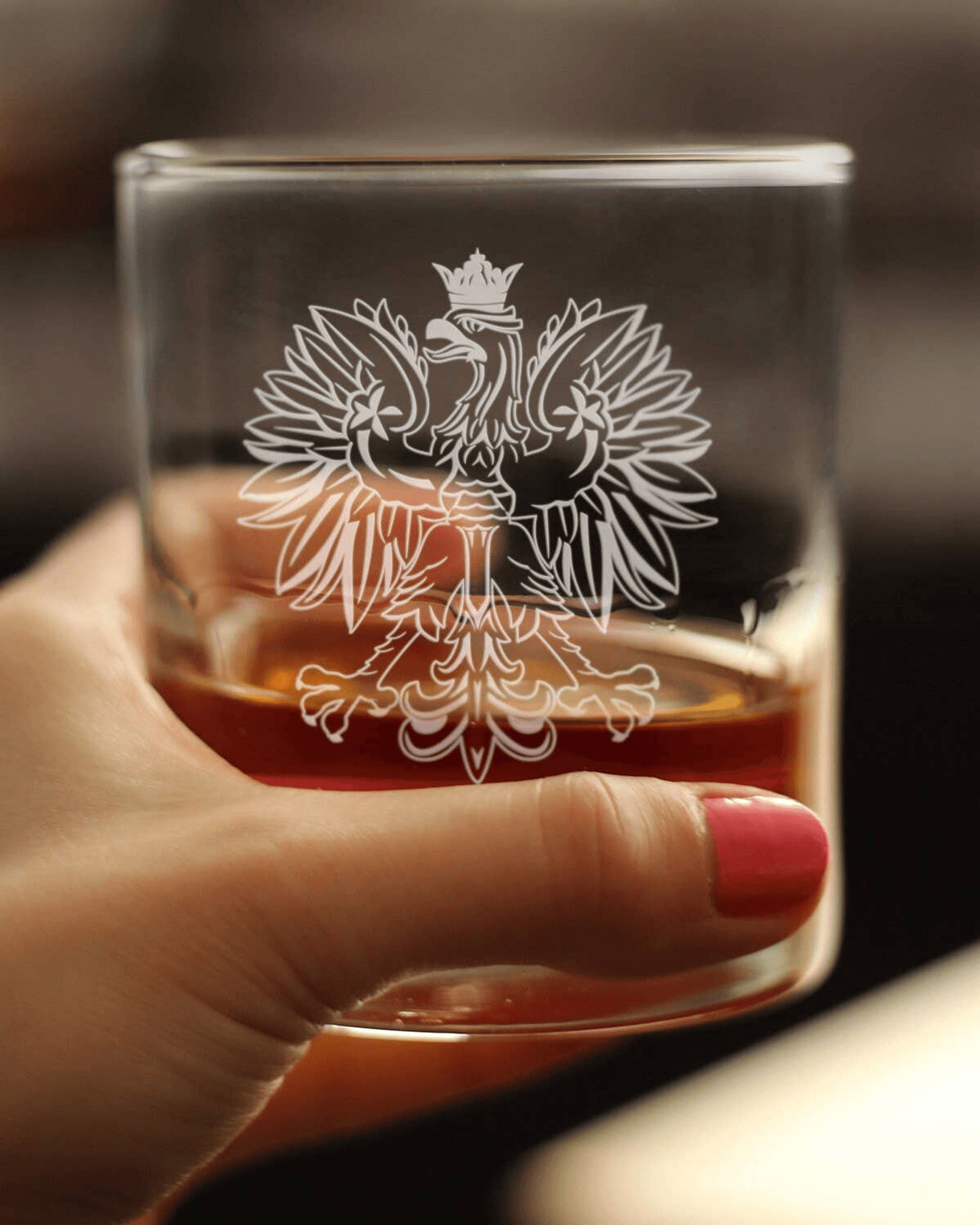 Polish Eagle Whiskey Rocks Glass - Poland Gifts and Decor Bevvee