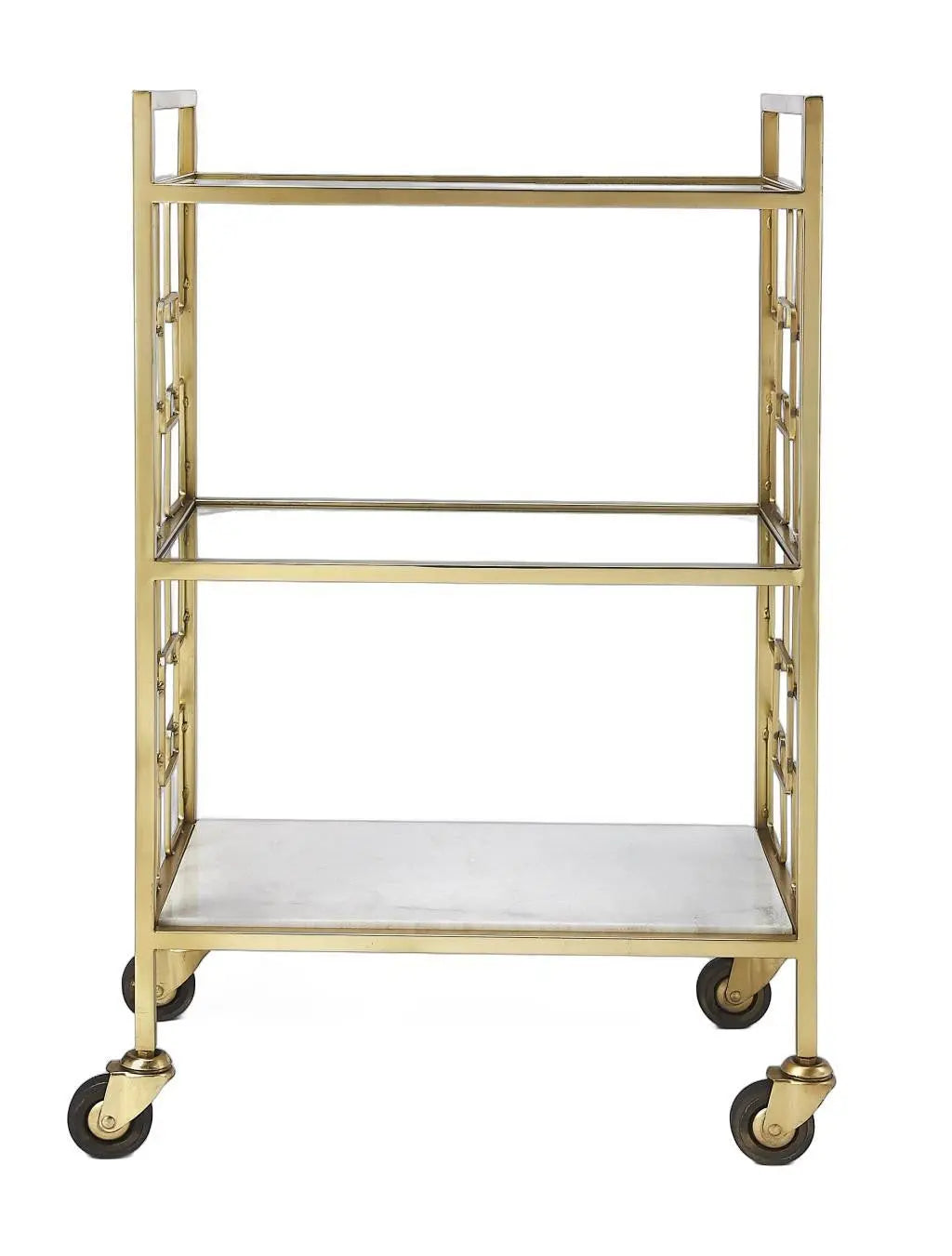 Polished Gold Bar Cart Homeroots Kitchen & Dining