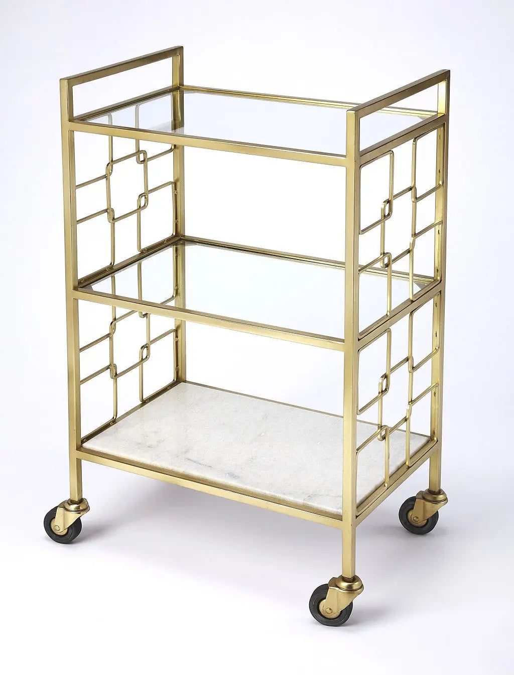 Polished Gold Bar Cart Homeroots Kitchen & Dining