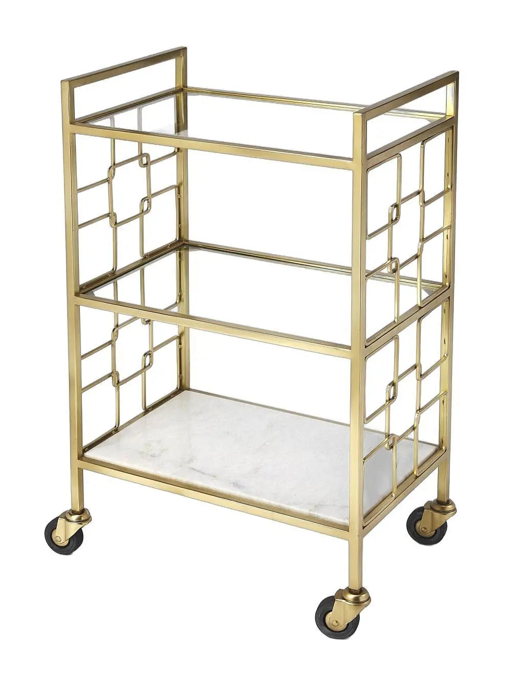 Polished Gold Bar Cart Homeroots Kitchen & Dining
