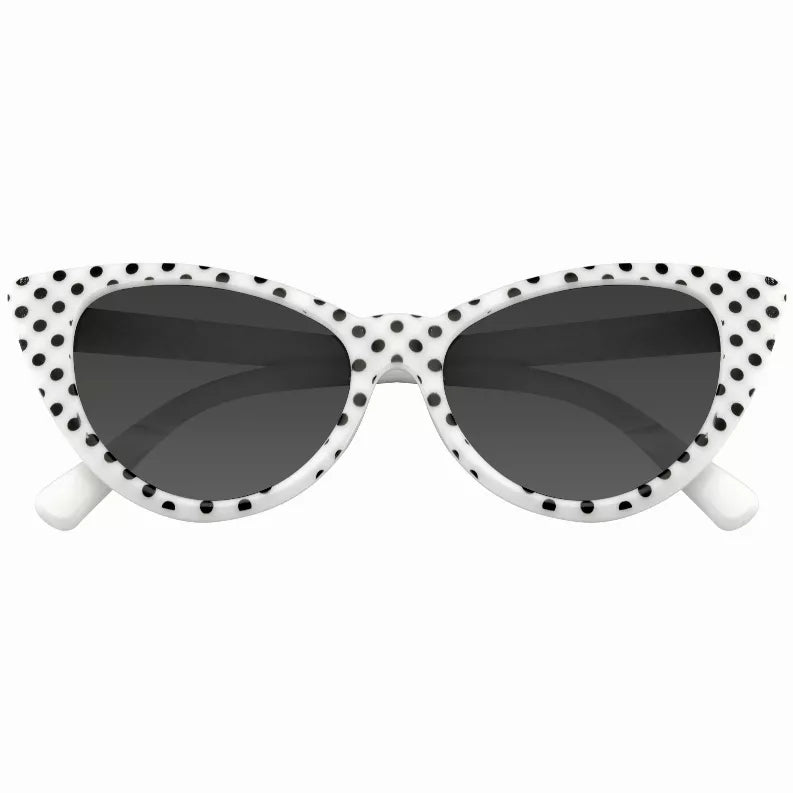 Polka Dot Cat Eye Womens Fashion Mod Super Cat Sunglasses with  Case Sunglass Memphis