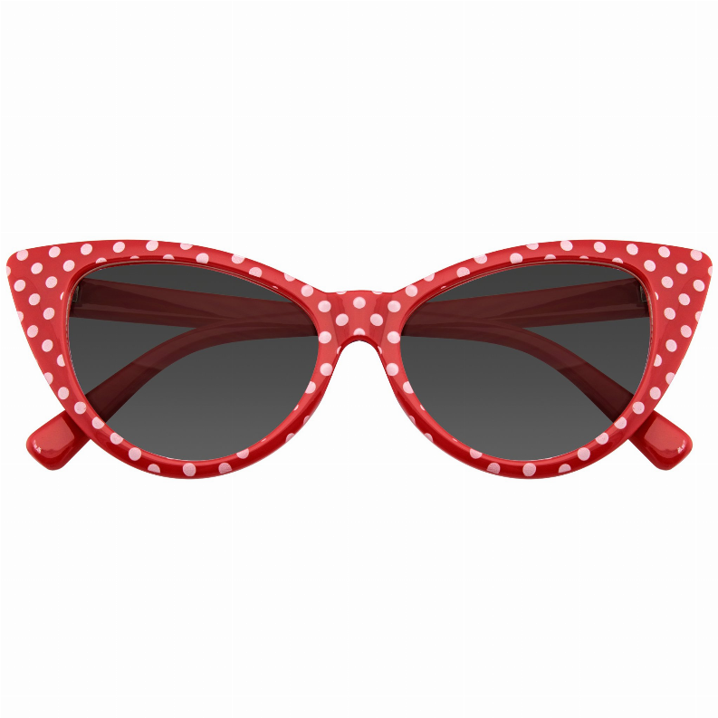 Polka Dot Cat Eye Womens Fashion Mod Super Cat Sunglasses with  Case Sunglass Memphis