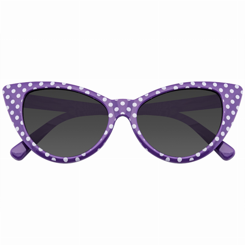 Polka Dot Cat Eye Womens Fashion Mod Super Cat Sunglasses with  Case Sunglass Memphis