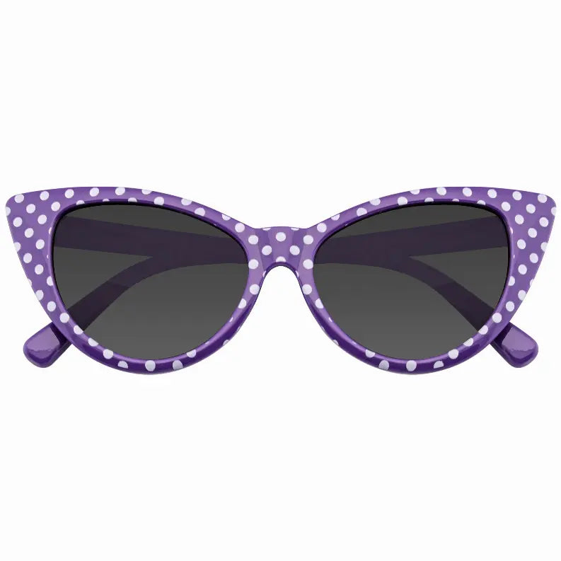 Polka Dot Cat Eye Womens Fashion Mod Super Cat Sunglasses with  Case Sunglass Memphis