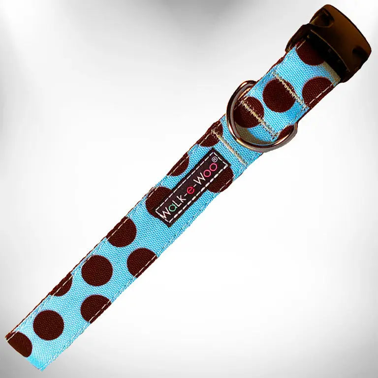 Polka Dot Dog on Brown Collars Walk-e-Woo