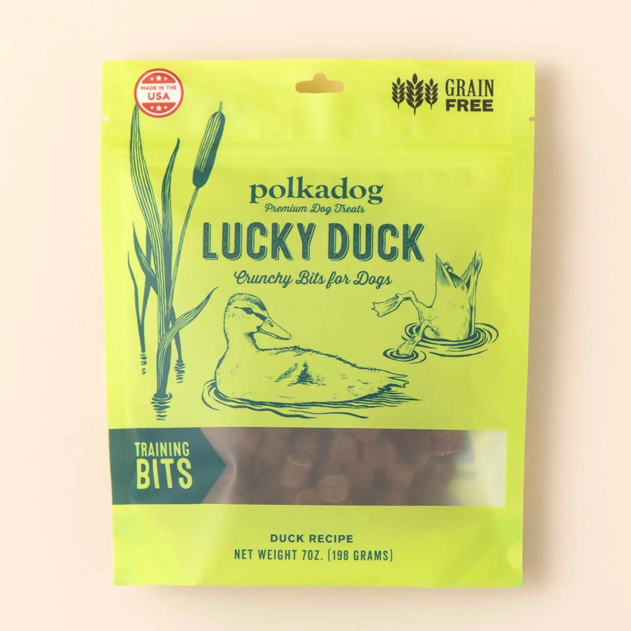 Polkadog Lucky Duck Training Bits Crunchy Dog Treats 7oz Polkadog
