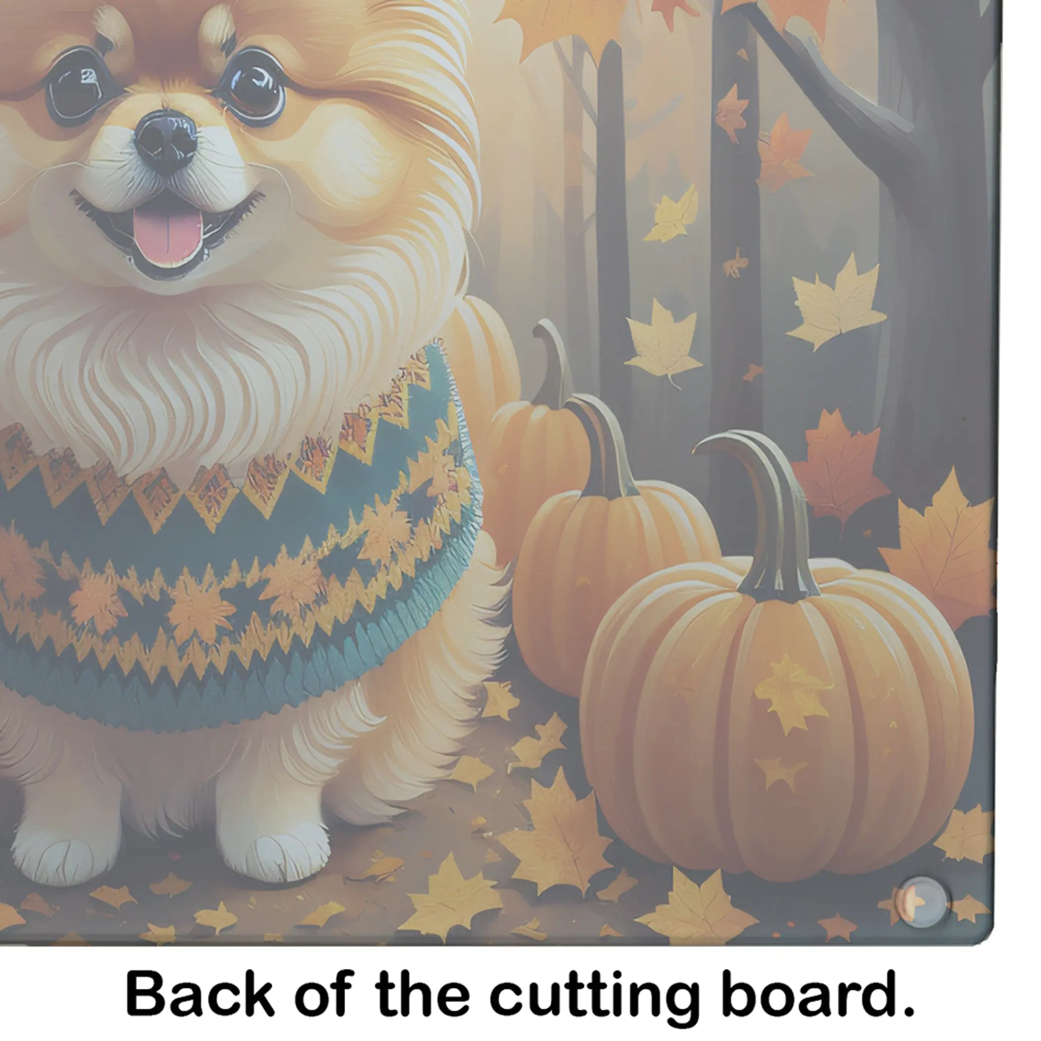 Pomeranian Fall Glass Cutting Board Caroline's Treasures