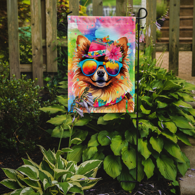 Pomeranian Hippie Dawg Garden Flag Caroline's Treasures