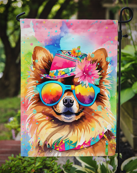 Pomeranian Hippie Dawg Garden Flag Caroline's Treasures