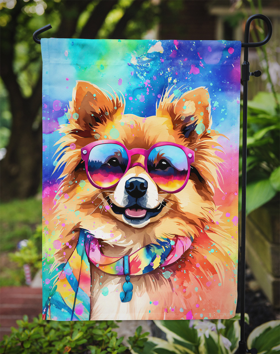 Pomeranian Hippie Dawg Garden Flag Caroline's Treasures
