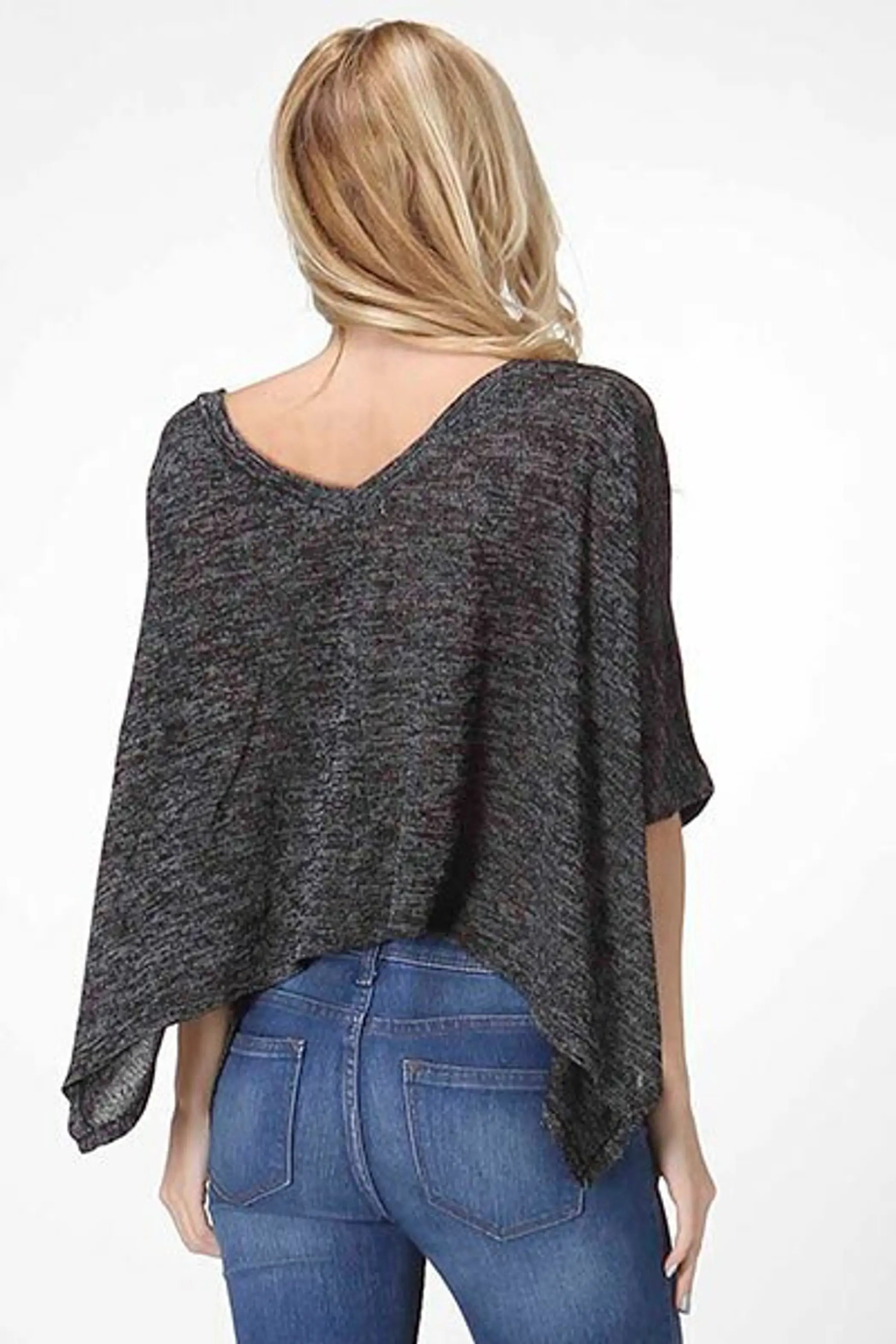 Poncho Style Top Black SurelyMine