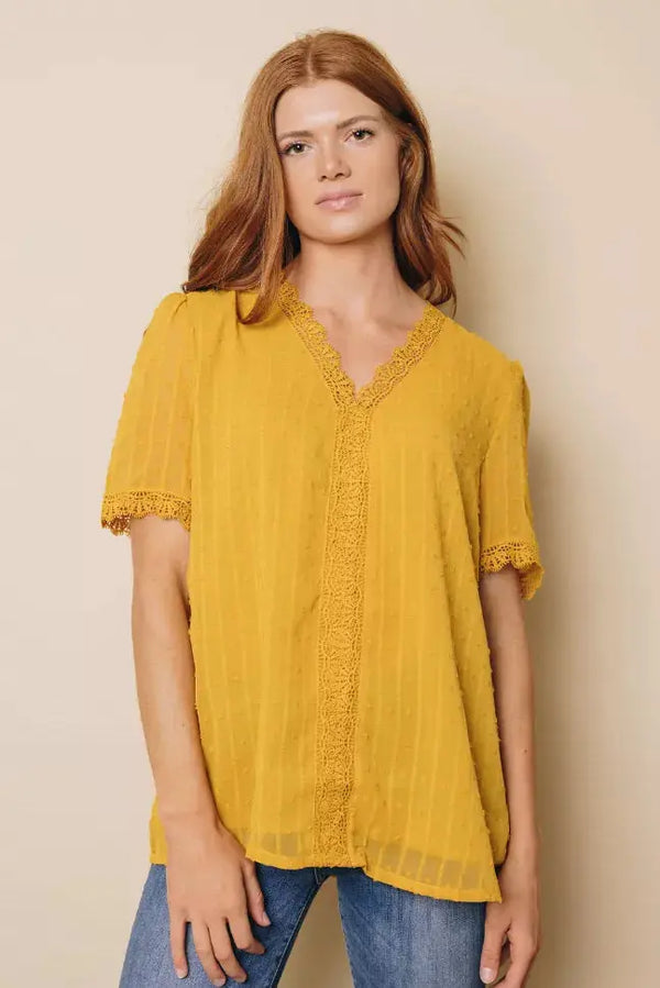 Ponte Swiss Dot Blouse Stay Warm in Style