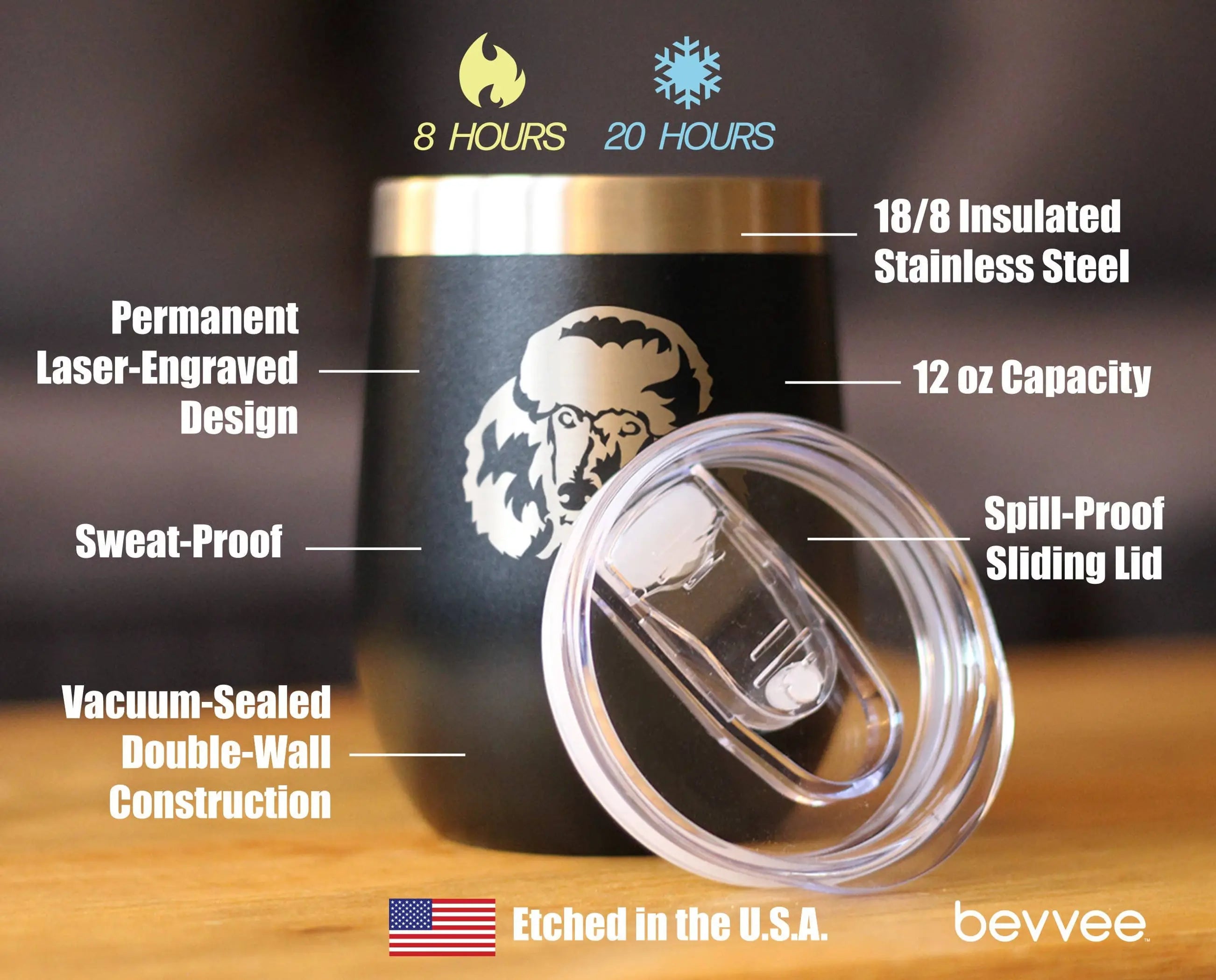 Poodle Happy Face Insulated Wine Tumbler - Poodle Dog Gifts Bevvee