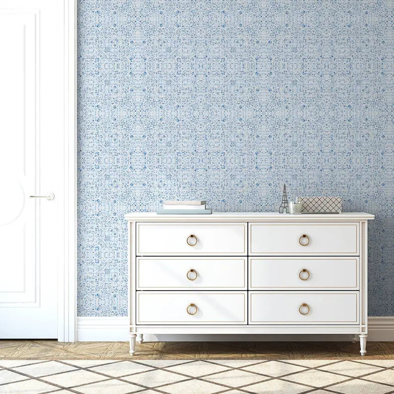 Poppies Vinyl Canvas Peel & Stick Wallpaper Panel SBC-LTD