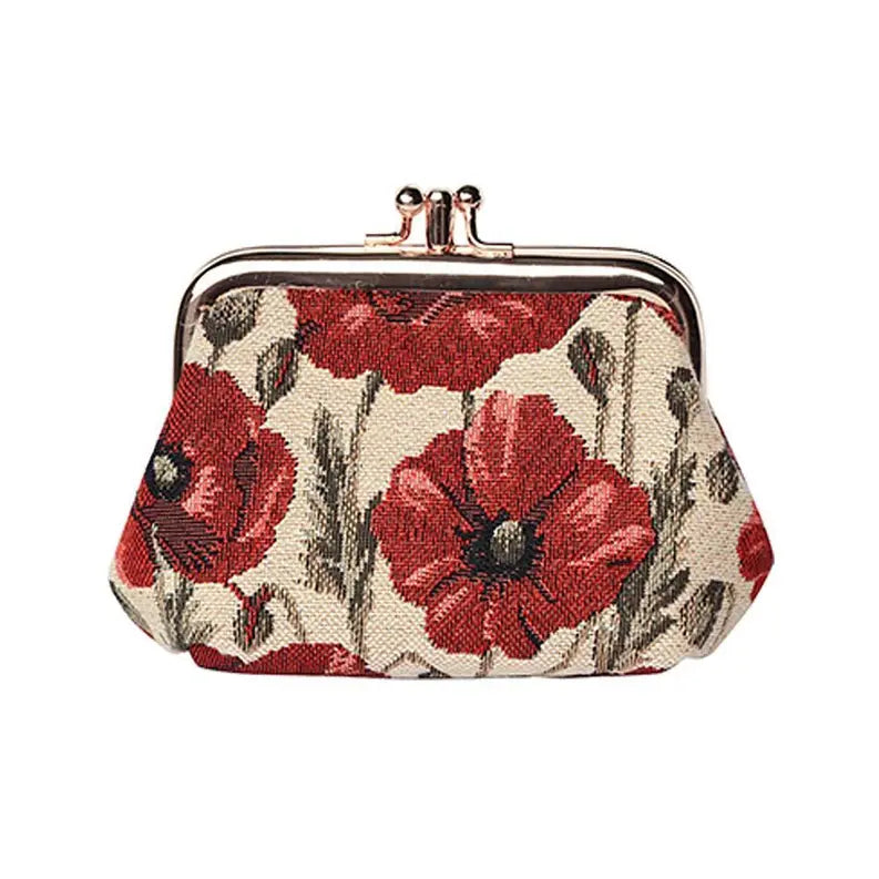 Poppy Coin Clasp Frame Purse Wallet Signare USA