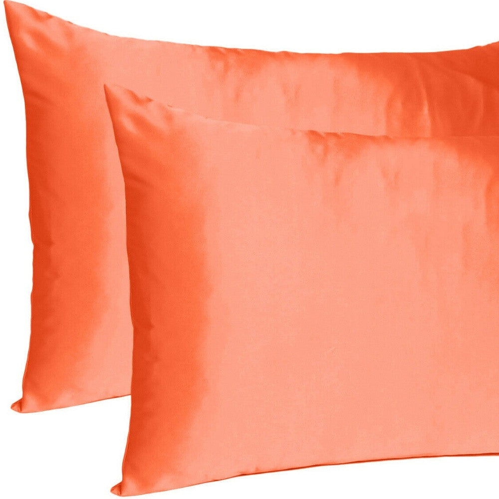 Poppy Dreamy Set Of 2 Silky Satin Standard Pillowcases Homeroots Bed & Bath