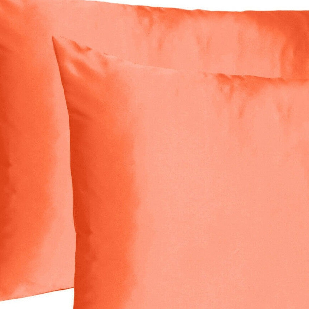 Poppy Dreamy Set Of 2 Silky Satin Standard Pillowcases Homeroots Bed & Bath
