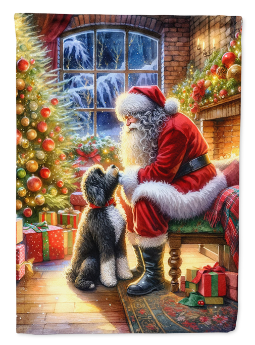Portuguese Water Dog and Santa Claus Garden Flag Caroline's Treasures