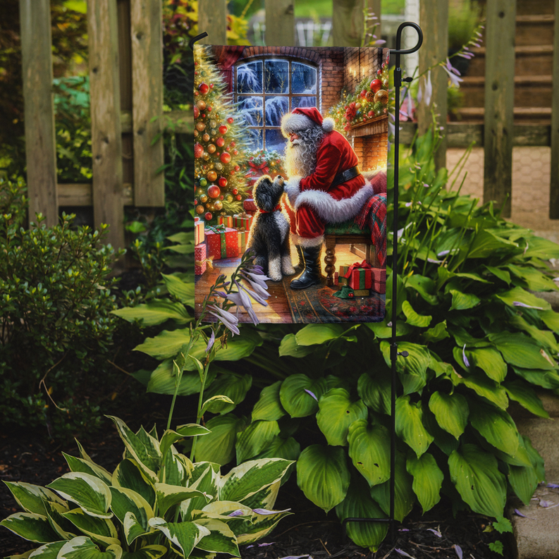 Portuguese Water Dog and Santa Claus Garden Flag Caroline's Treasures