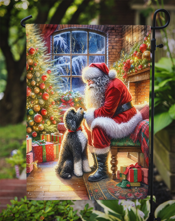 Portuguese Water Dog and Santa Claus Garden Flag Caroline's Treasures