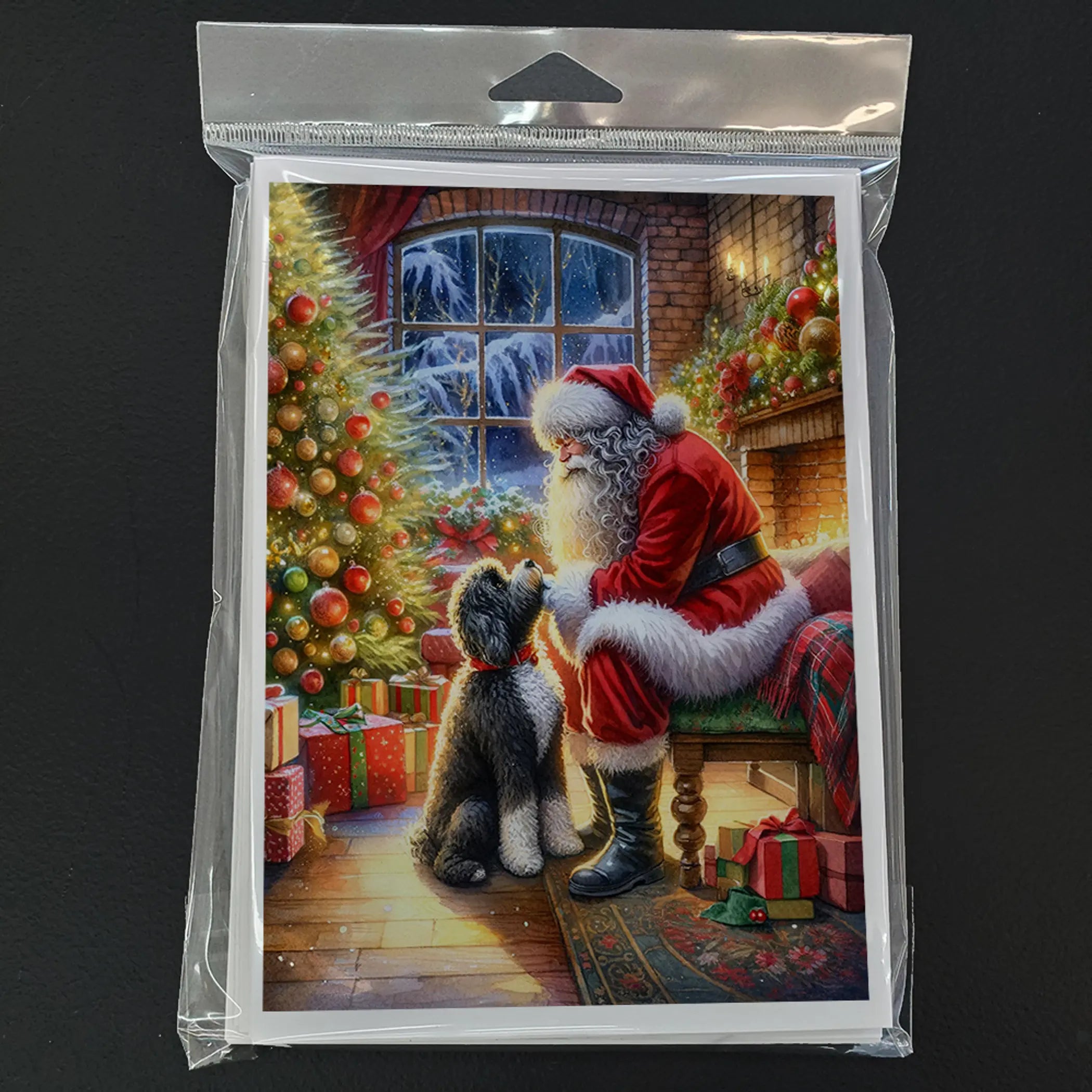 Portuguese Water Dog and Santa Claus Greeting Cards Pack of 8 Caroline's Treasures