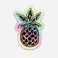Pot Pineapple Sticker Black Cat Bazaar