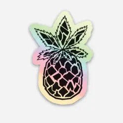 Pot Pineapple Sticker Black Cat Bazaar