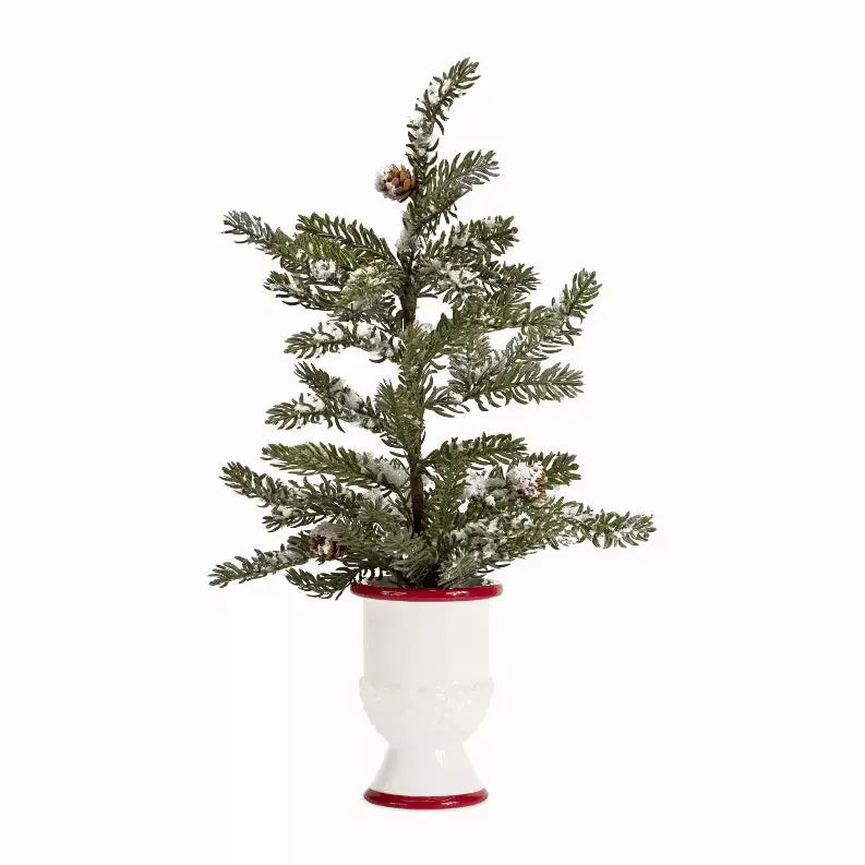 Potted Tree w/Snow (Set of 2) 20"H Plastic/Snow Melrose Intl.