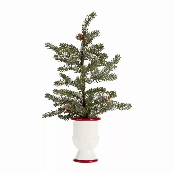 Potted Tree w/Snow (Set of 2) 20"H Plastic/Snow Melrose Intl.