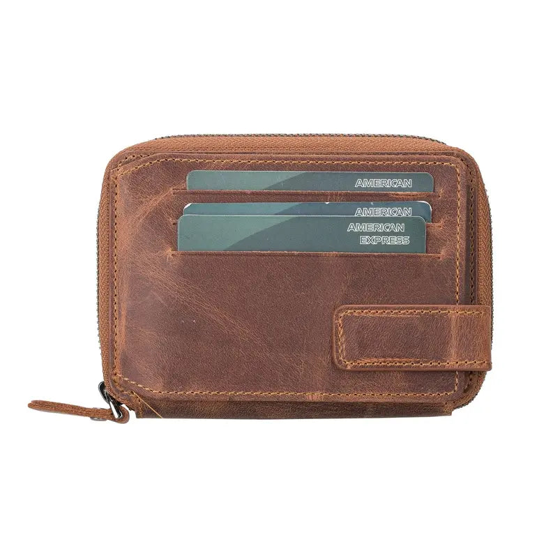 Powell Handmade Unisex Leather Wallet with Zippered Compartment Toronata