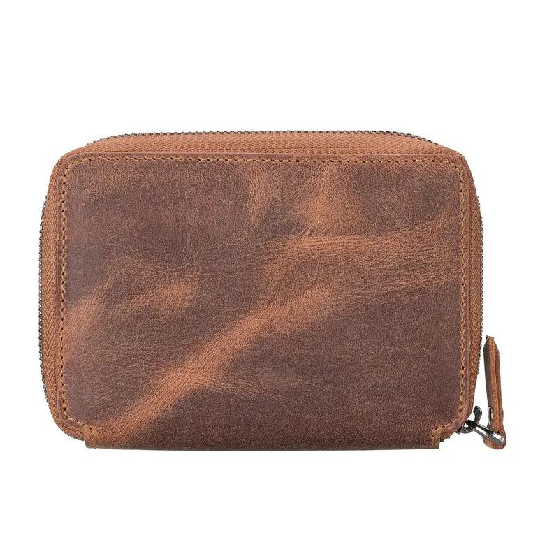Powell Handmade Unisex Leather Wallet with Zippered Compartment Toronata