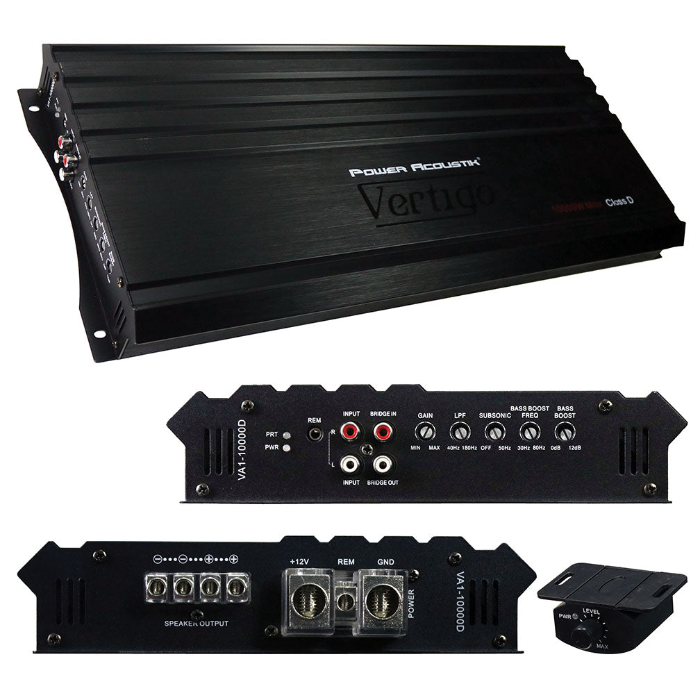 Power Acoustik Vertigo Series Monoblock Amplifier 10000w Max Power Acoustik