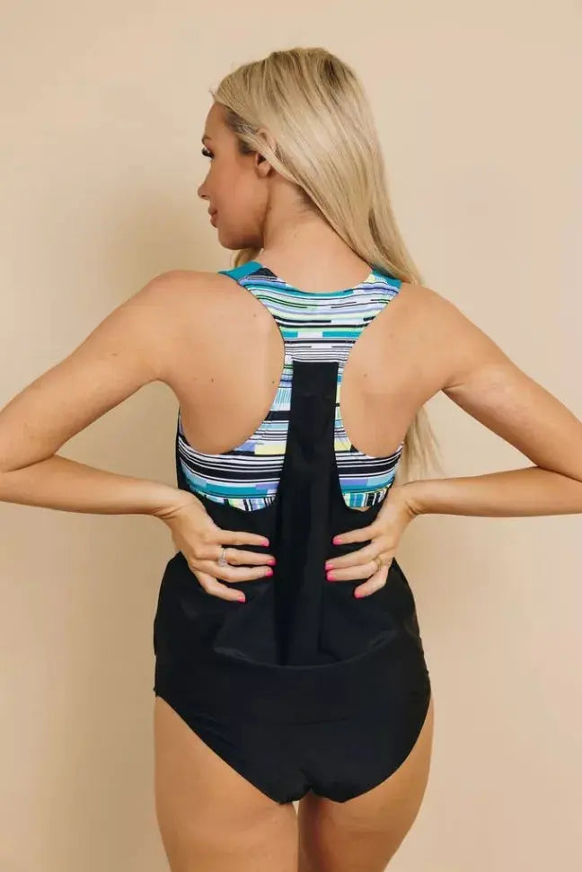 Power Moves Cowl Neck Tankini Stay Warm in Style