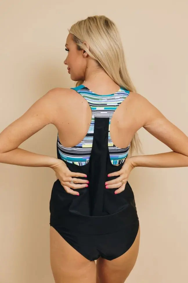 Power Moves Cowl Neck Tankini Stay Warm in Style