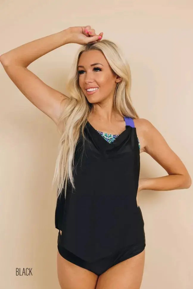 Power Moves Cowl Neck Tankini Stay Warm in Style