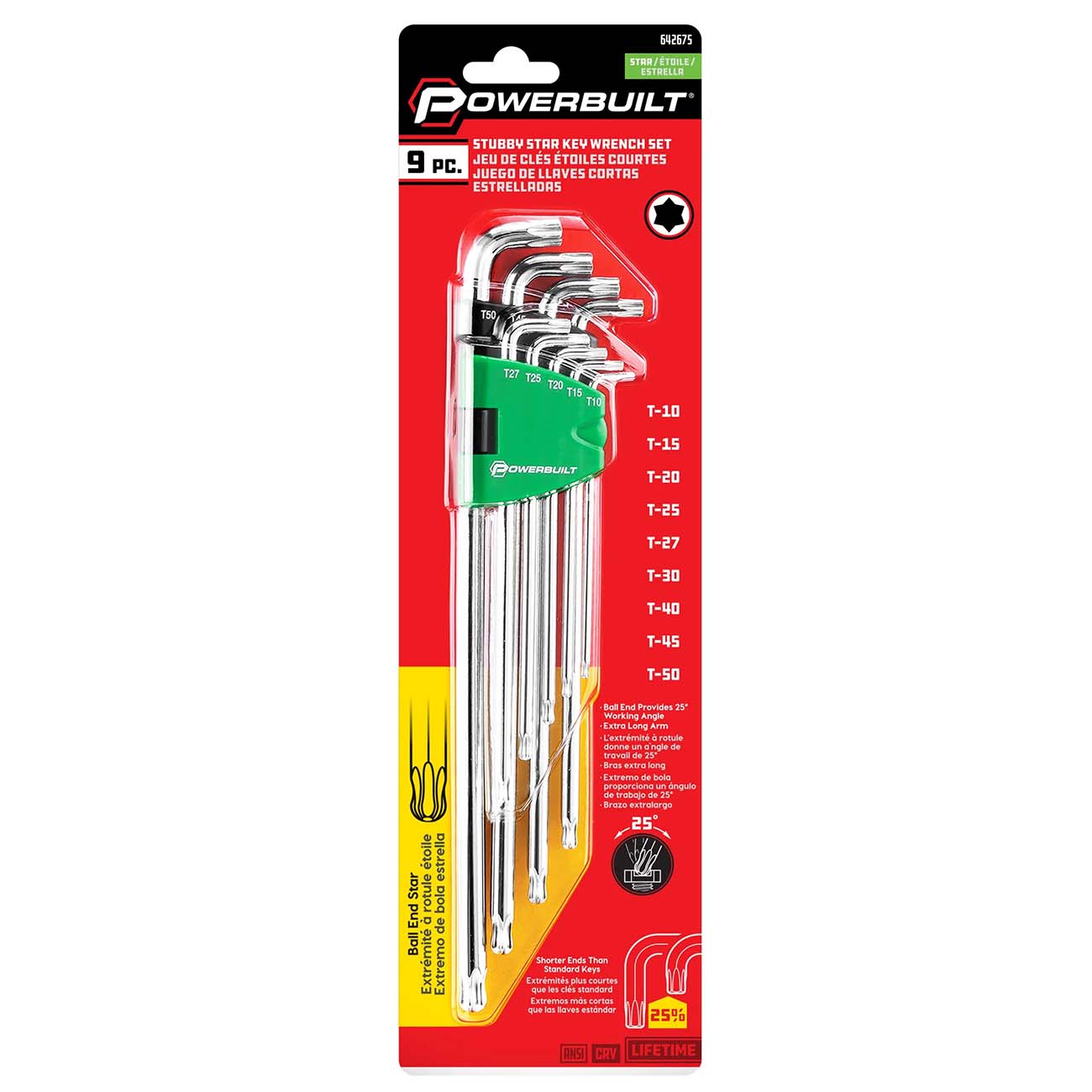 Powerbuilt Stubby Long Arm Torx Key Wrench Set (9 Piece Set) POWERBUILT