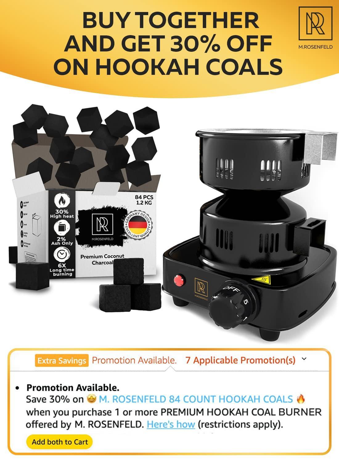 Premium Hookah Coal Burner for Hookah – FIRE Tower Multipurpose Electric Stove for Hookah coals Burner for Shisha Free Hookah Tongs overheat Protection Hookah Charcoal Burner for Hookah Cubes M. Rosenfeld