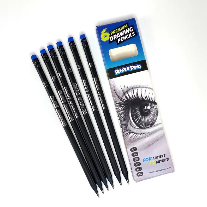 Premium Pencils Set Render Demo Design Studio