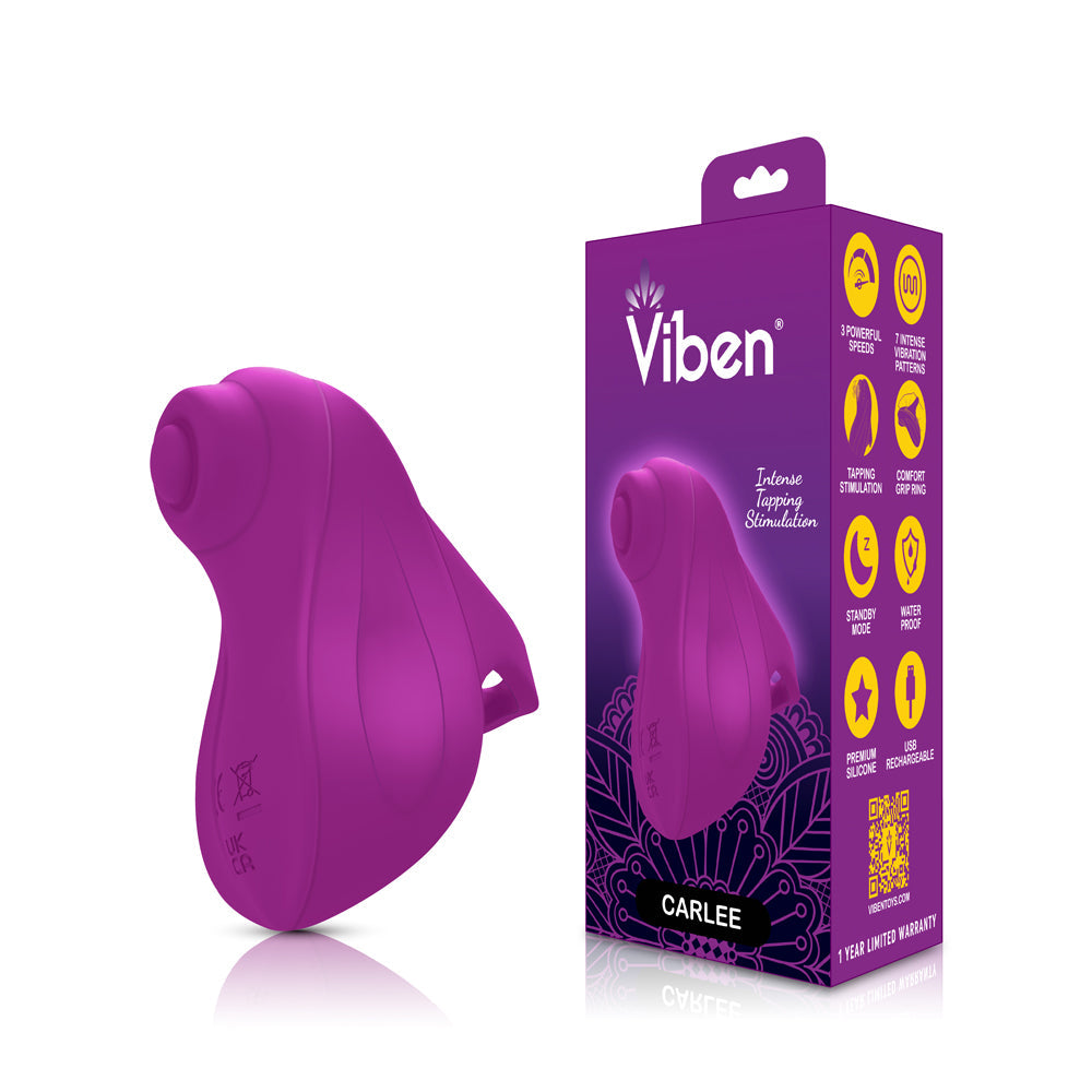 (Presale Only) - Carlee - Berry - Powerful Tapping Finger Vibe With Comfort Grip Ring - GreatEagleInc