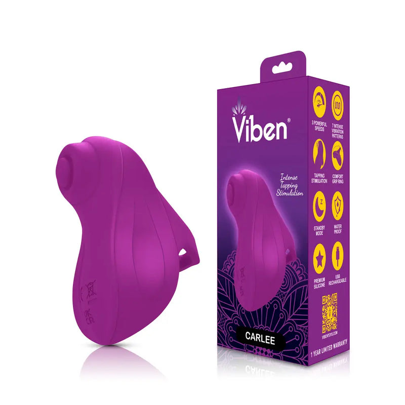 (Presale Only) - Carlee - Berry - Powerful Tapping Finger Vibe With Comfort Grip Ring - GreatEagleInc