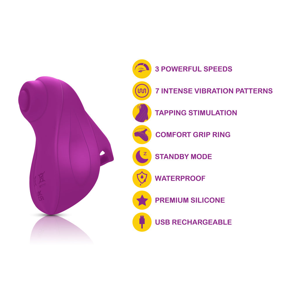 (Presale Only) - Carlee - Berry - Powerful Tapping Finger Vibe With Comfort Grip Ring - GreatEagleInc