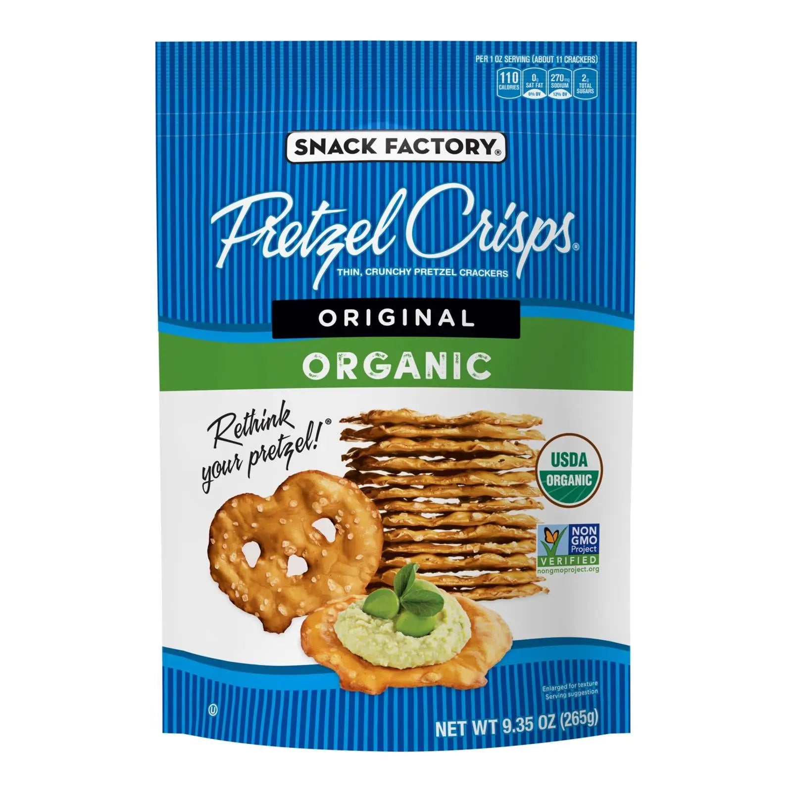 Pretzel Crisp - Pretzl Crisp Original - Case Of 12 - 9.35 Oz Pretzel Crisp