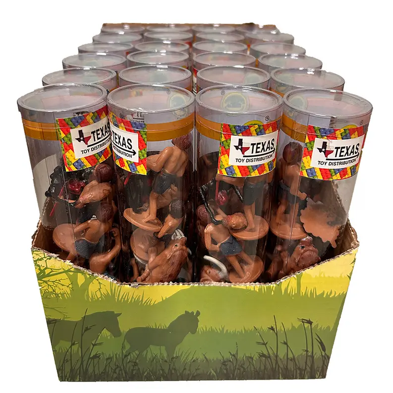 Primitive Man Prehistoric Figurine Tube Set Texas Toy Distribution